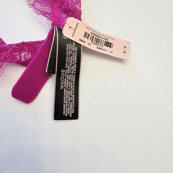 Victoria`s Secret Satin Unlined Wireless Plunge Bralette Size Small Floral NEW - Picture 8 of 11